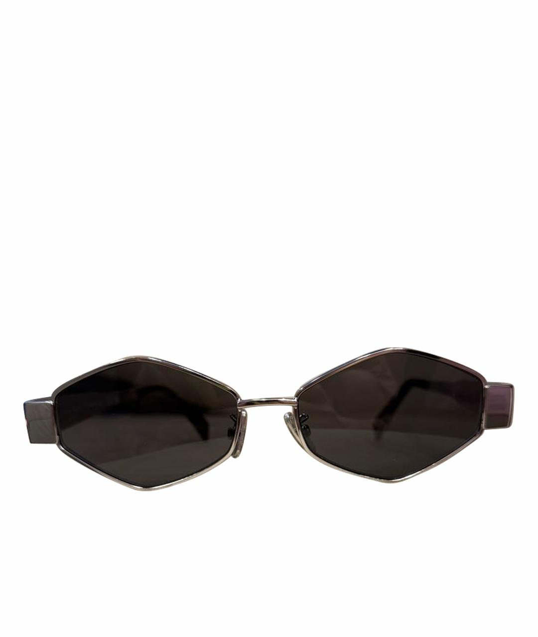 CELINE Серебряные металлические солнцезащитные очки, фото 1