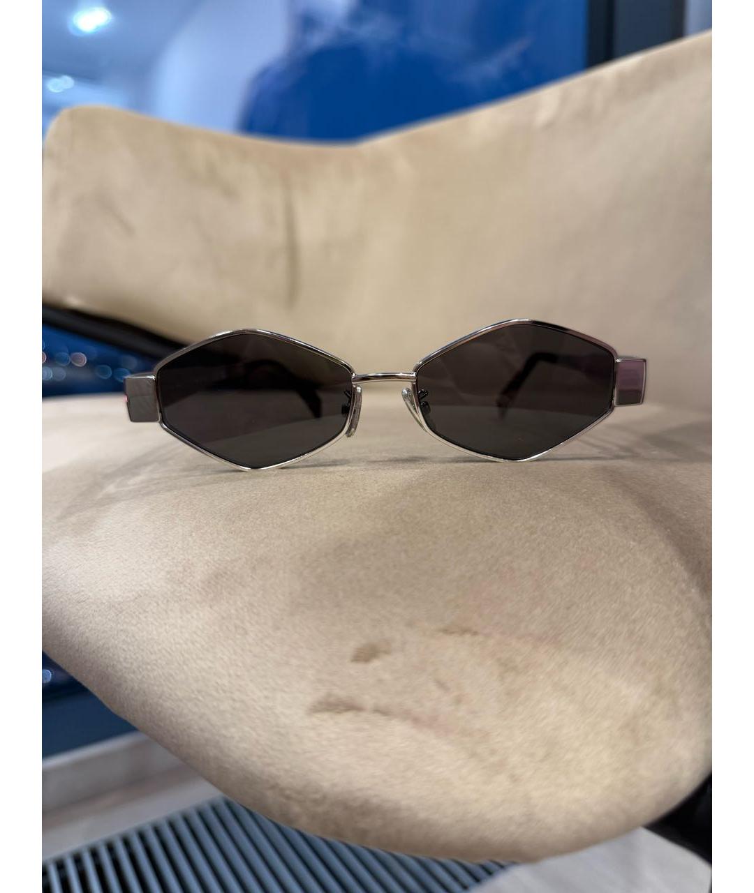 CELINE Серебряные металлические солнцезащитные очки, фото 5