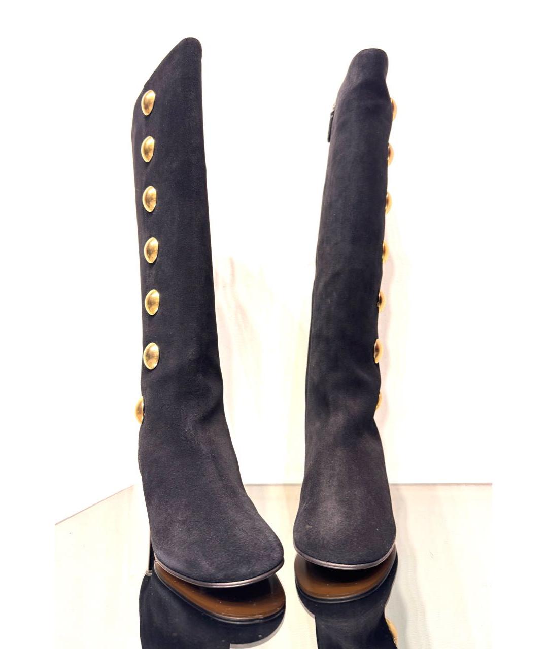 CHLOE Черные замшевые сапоги, фото 7