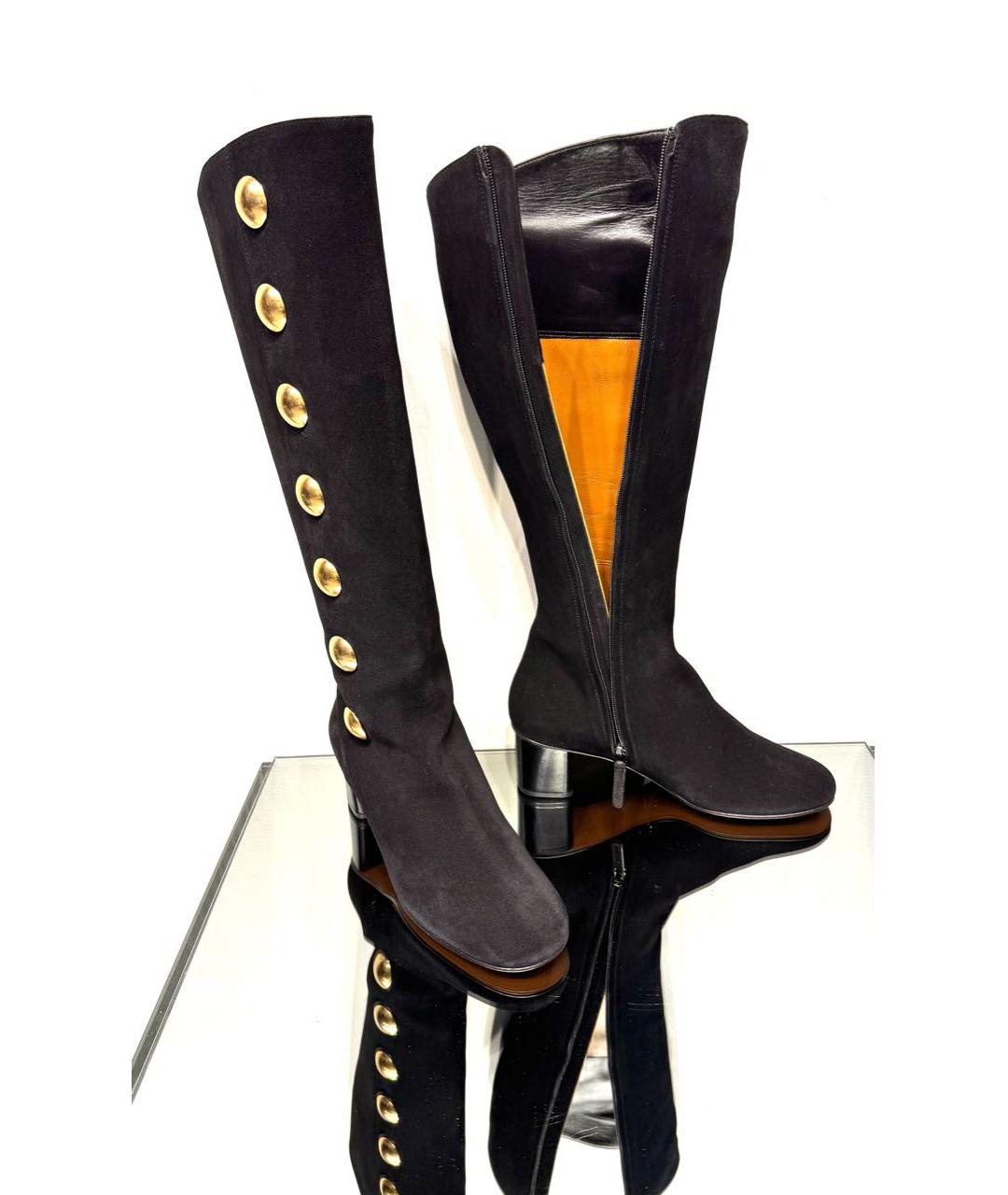 CHLOE Черные замшевые сапоги, фото 3