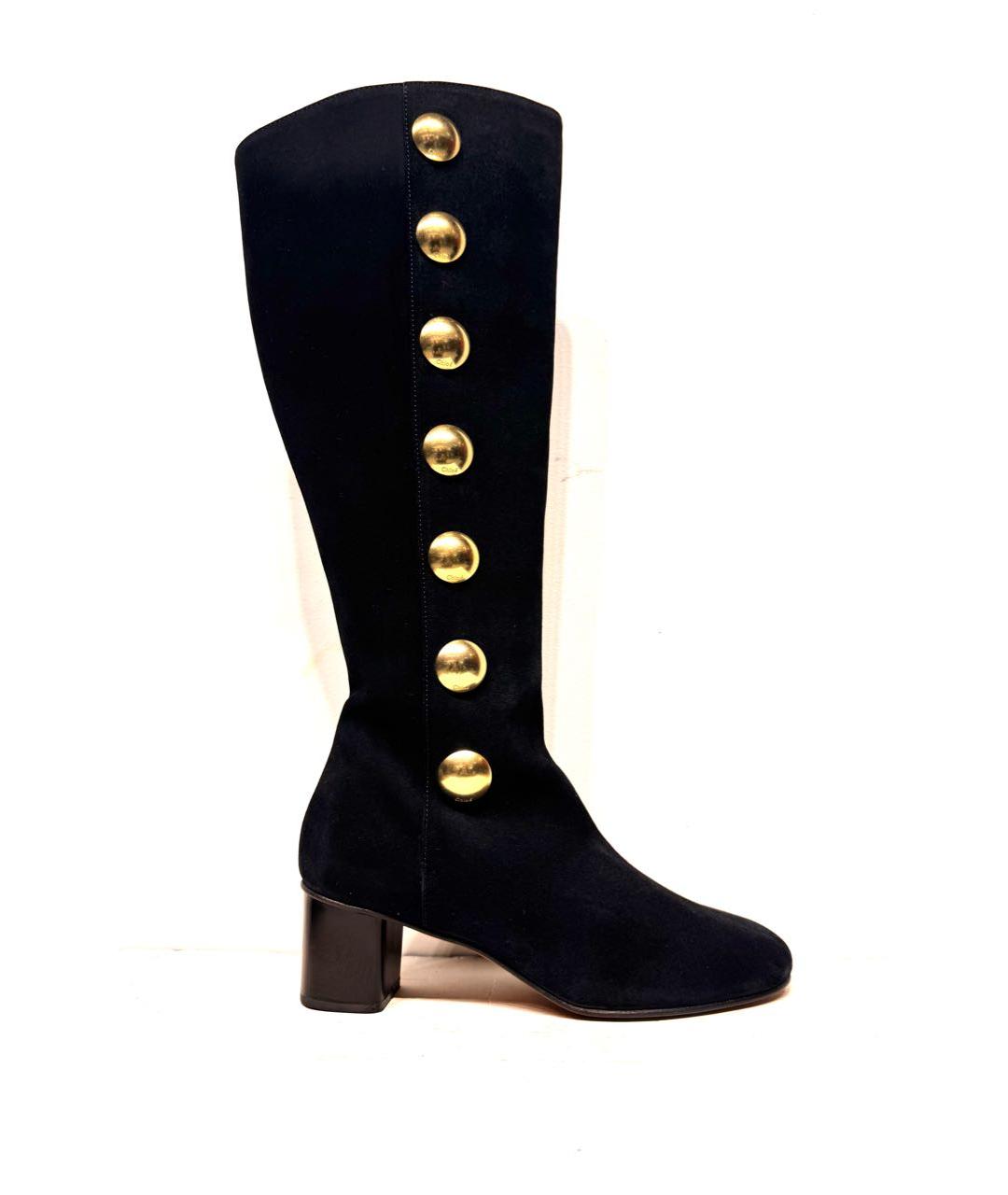 CHLOE Черные замшевые сапоги, фото 8