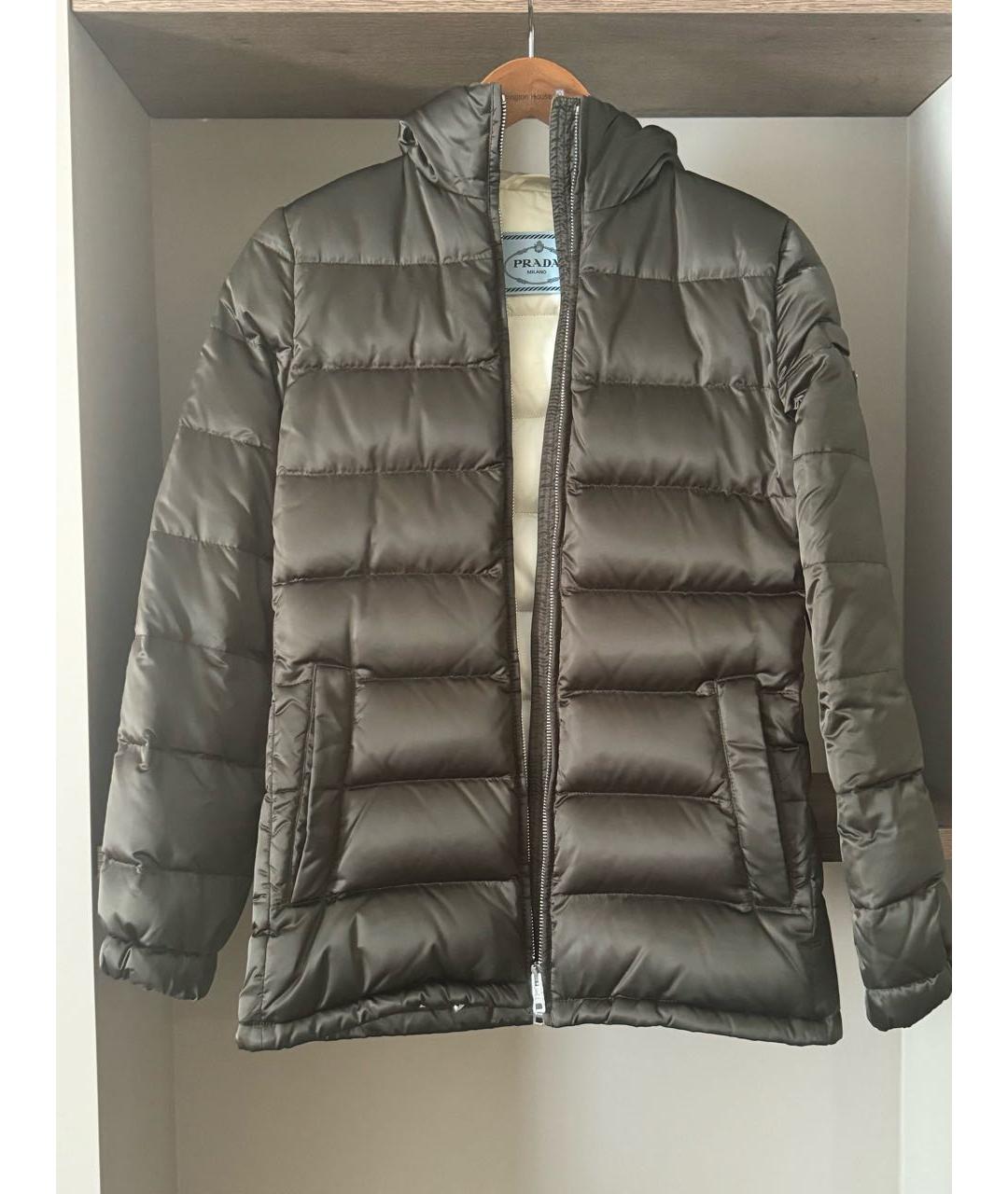 PRADA Зеленый полиамидовый пуховик, фото 5