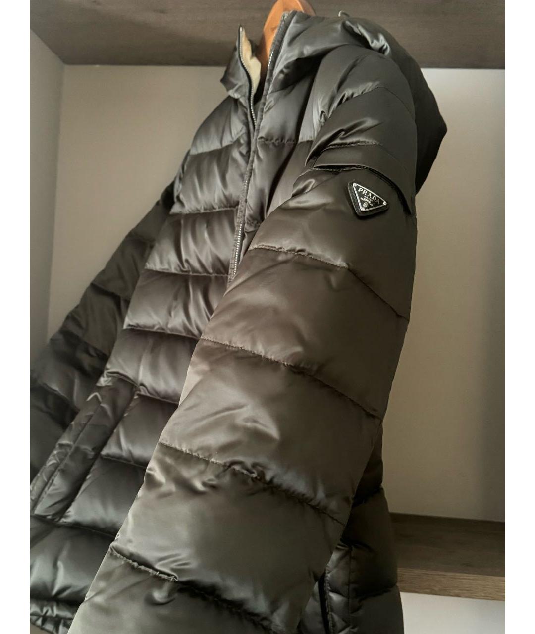 PRADA Зеленый полиамидовый пуховик, фото 2