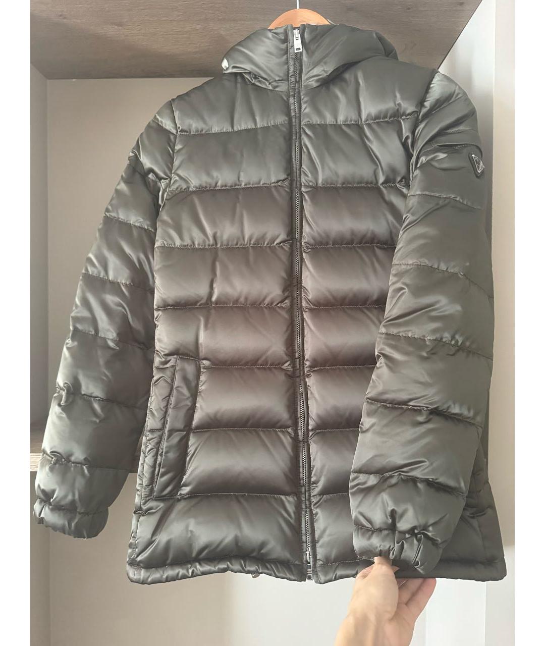 PRADA Зеленый полиамидовый пуховик, фото 4