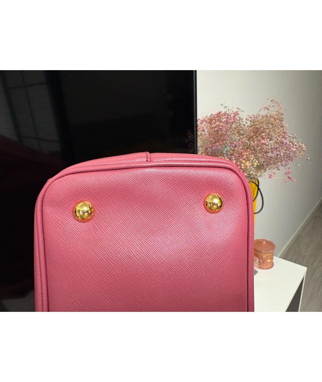 PRADA Розовая кожаная сумка тоут, фото 6