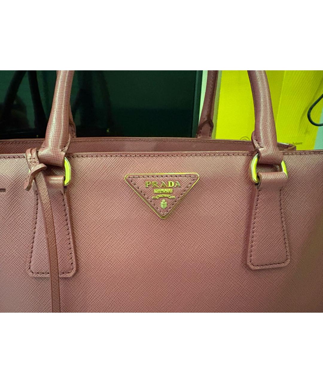PRADA Розовая кожаная сумка тоут, фото 7