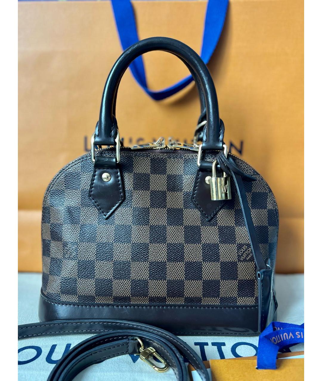 LOUIS VUITTON Коричневая сумка с короткими ручками, фото 7