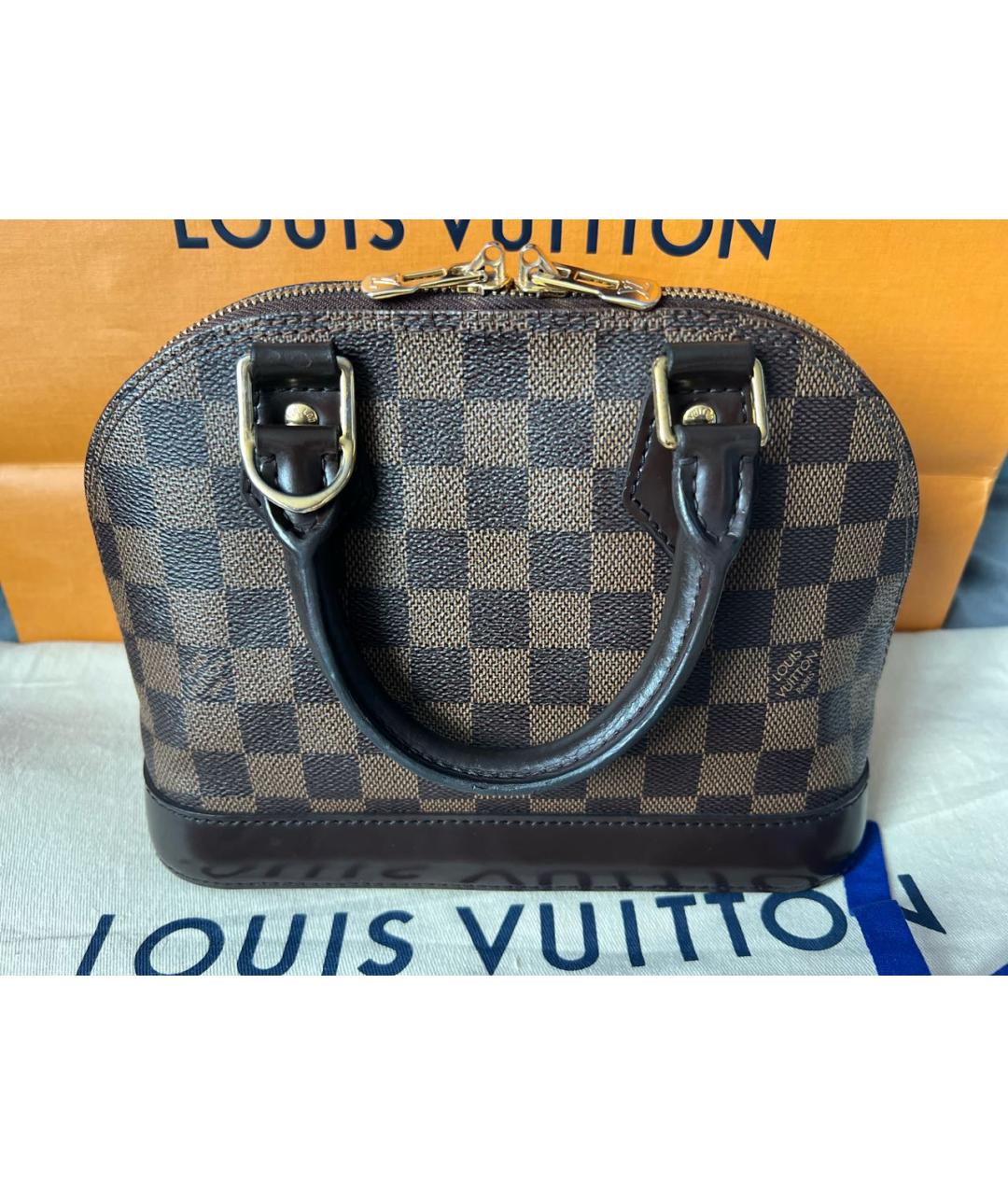 LOUIS VUITTON Коричневая сумка с короткими ручками, фото 2