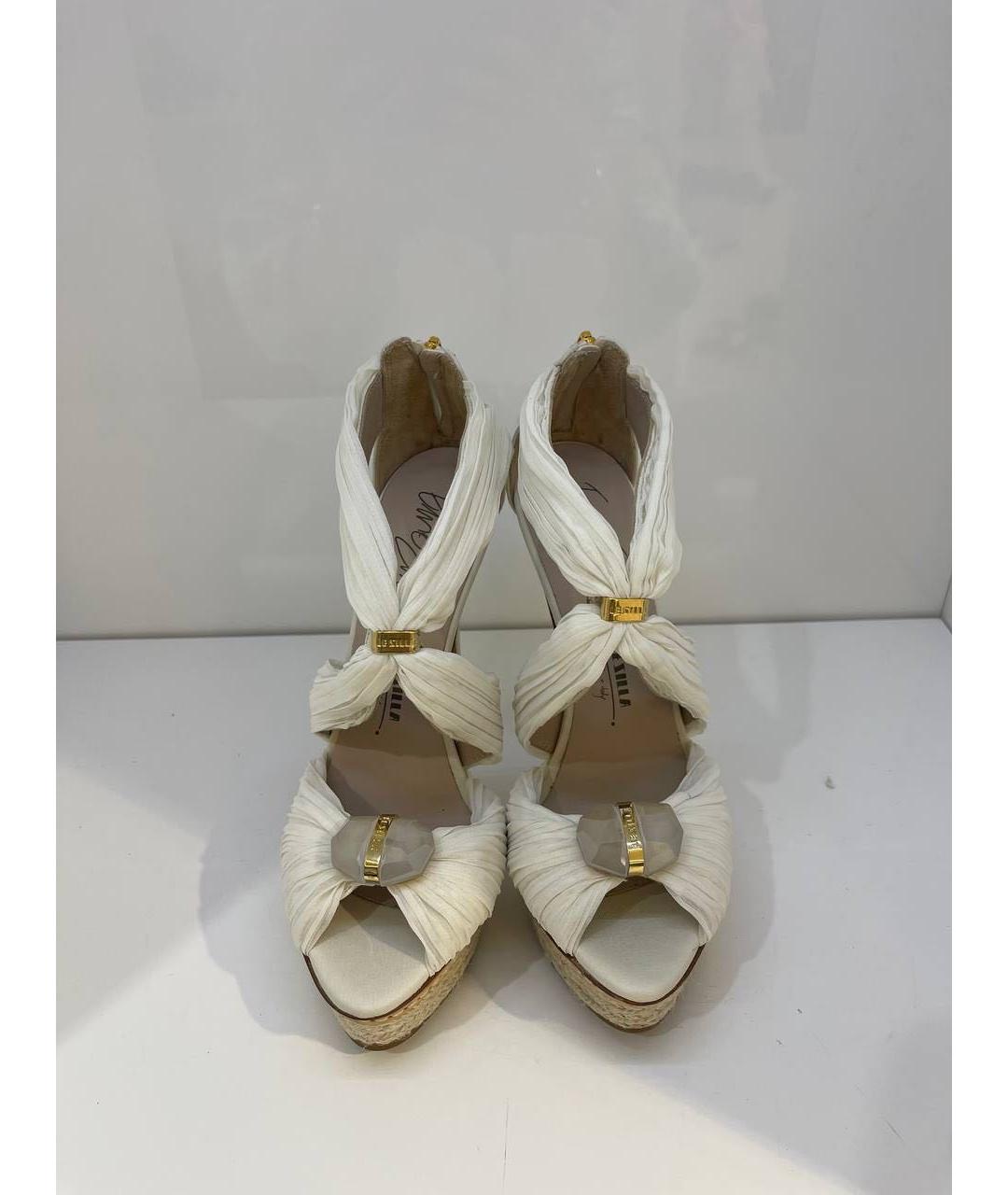 LE SILLA Белые кожаные босоножки, фото 2