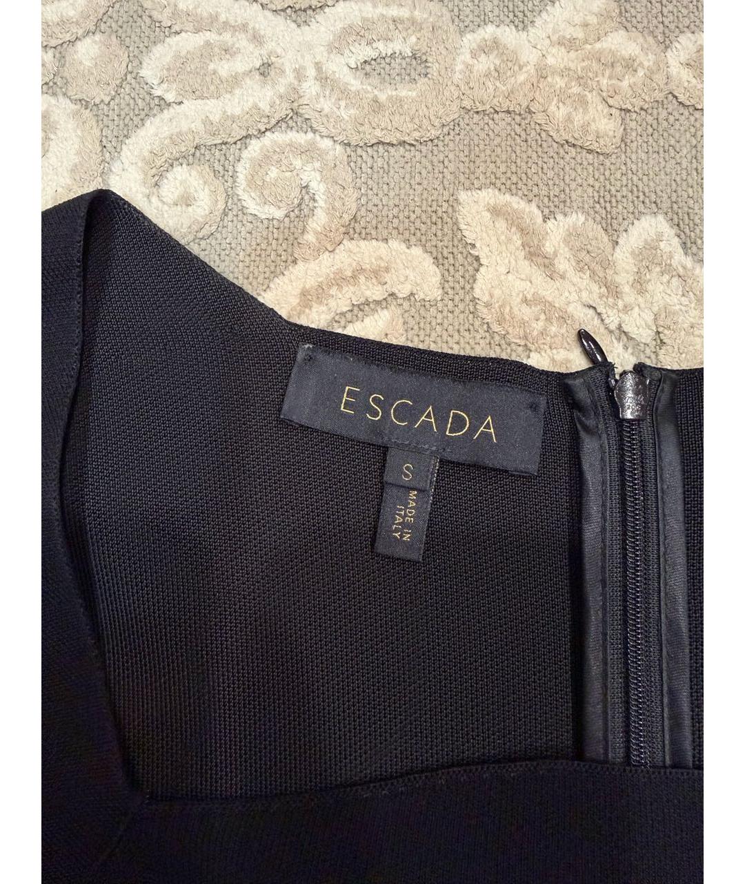 ESCADA Черное вискозное повседневное платье, фото 4