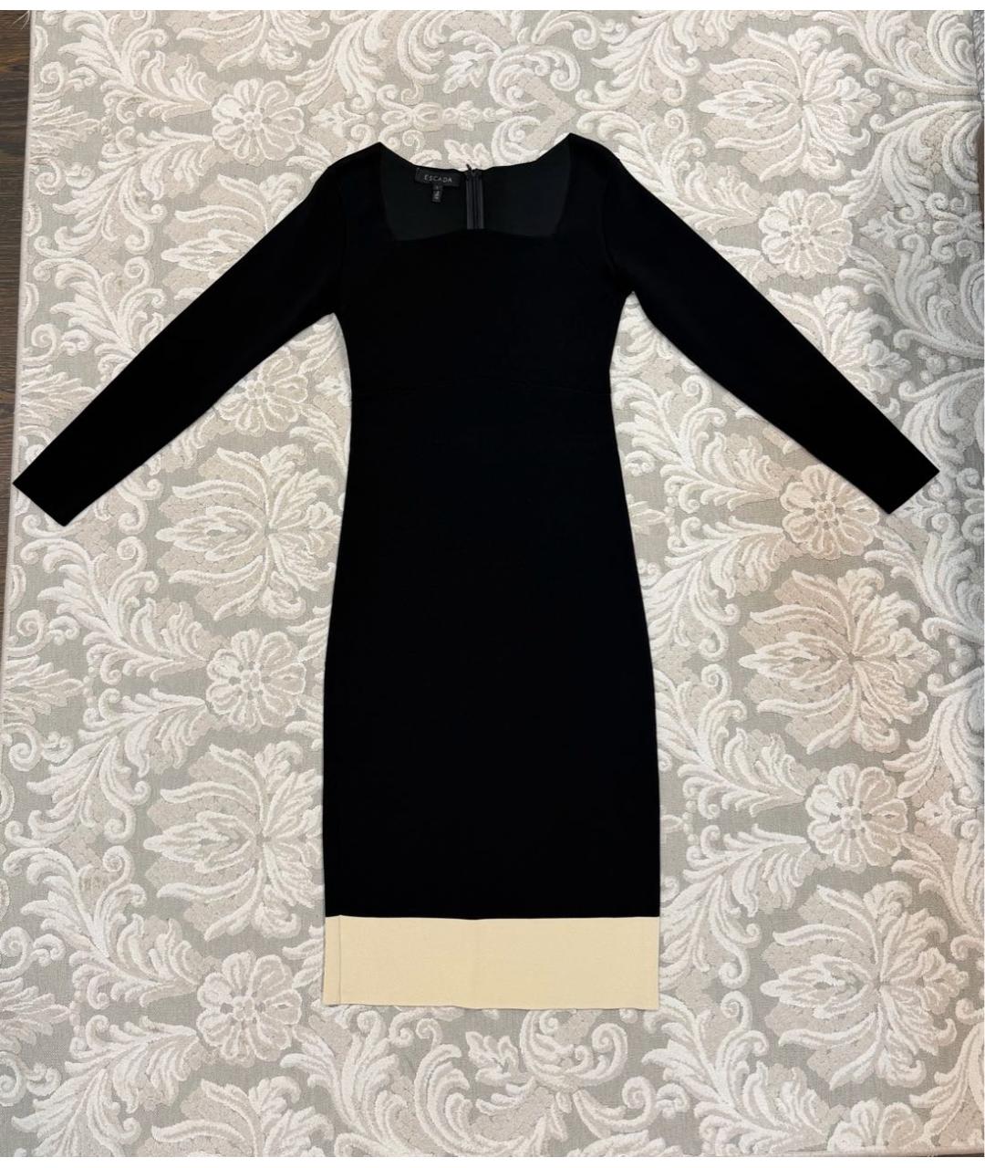 ESCADA Черное вискозное повседневное платье, фото 5