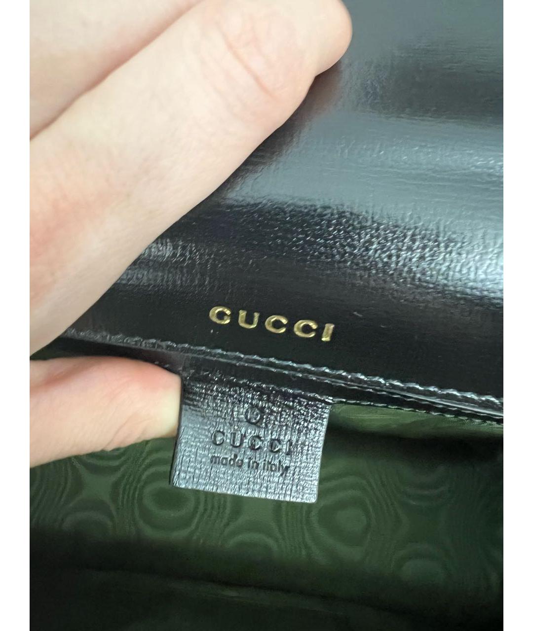 GUCCI Черная кожаная сумка через плечо, фото 5