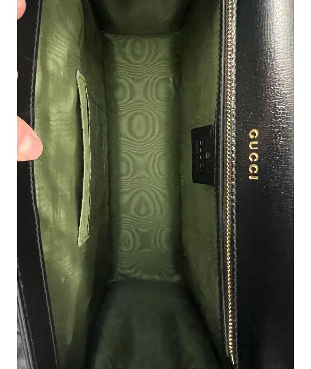 GUCCI Черная кожаная сумка через плечо, фото 3