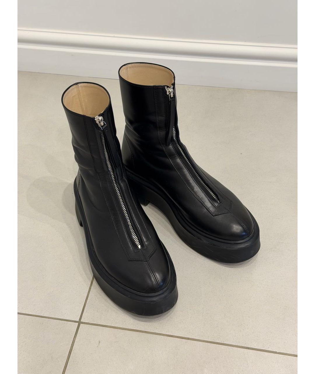 THE ROW Черные кожаные полусапоги, фото 2