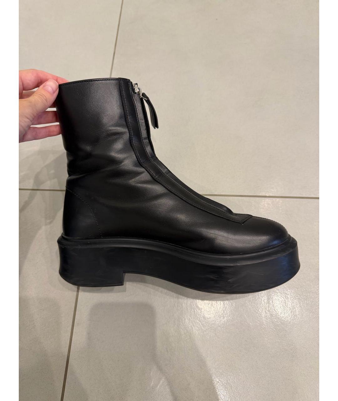 THE ROW Черные кожаные полусапоги, фото 5