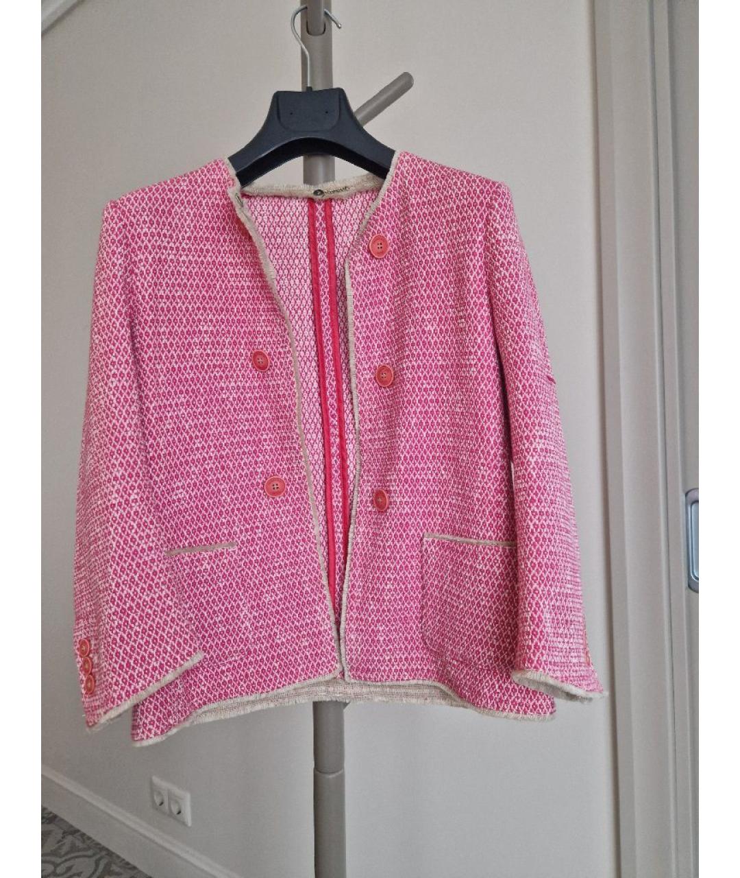 TRUSSARDI JEANS Розовый хлопковый жакет/пиджак, фото 5