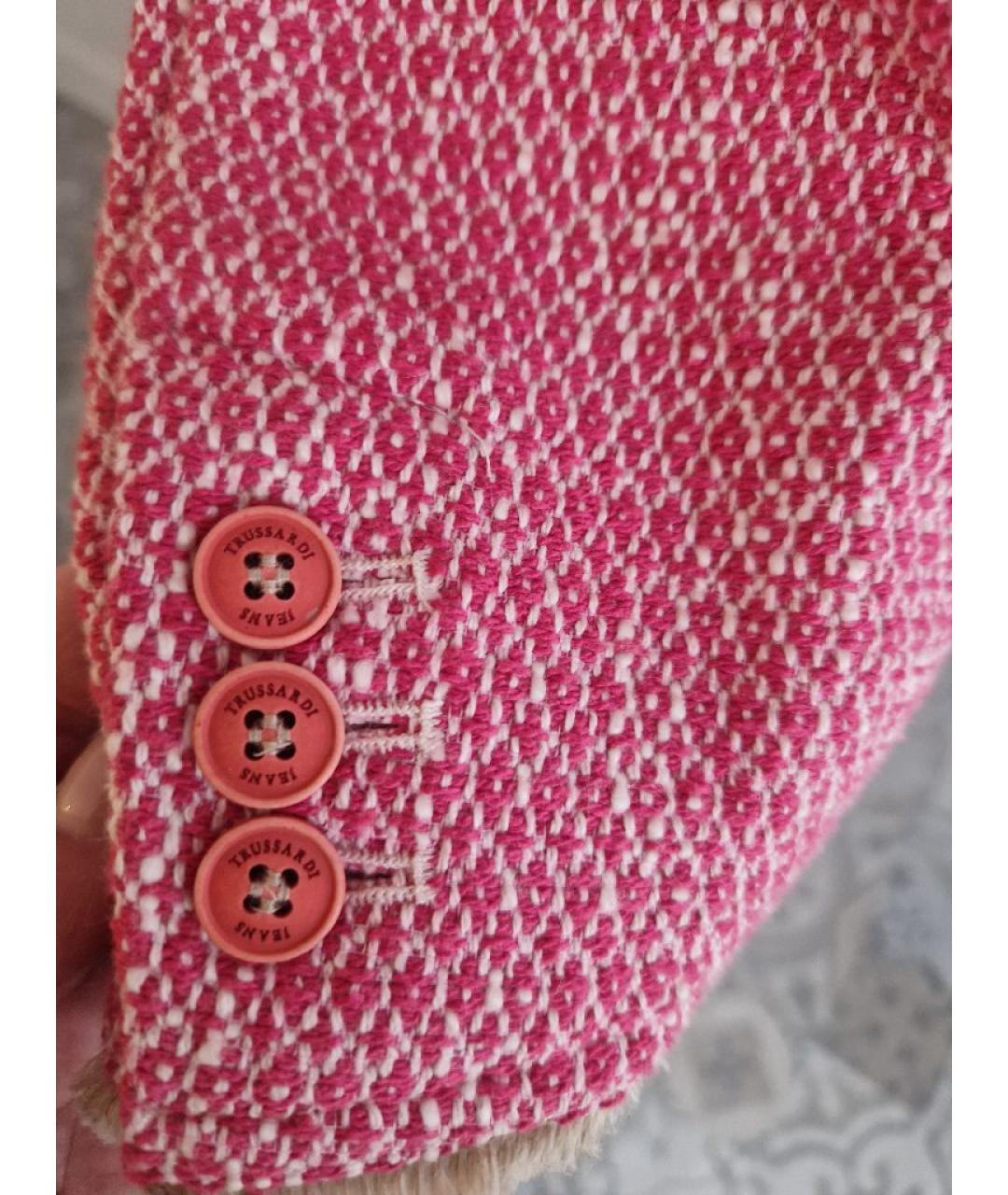 TRUSSARDI JEANS Розовый хлопковый жакет/пиджак, фото 6