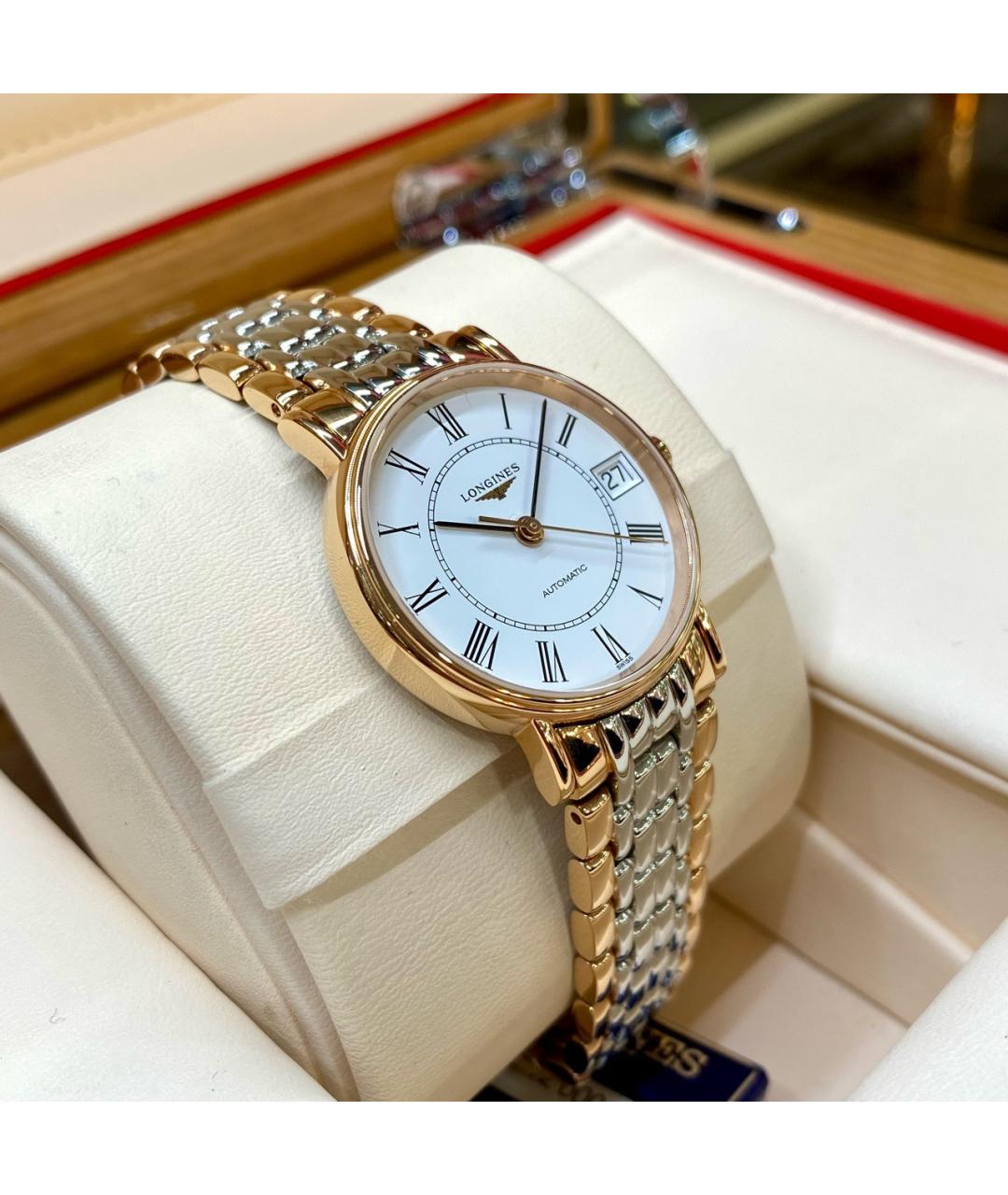 LONGINES Белые металлические часы, фото 3