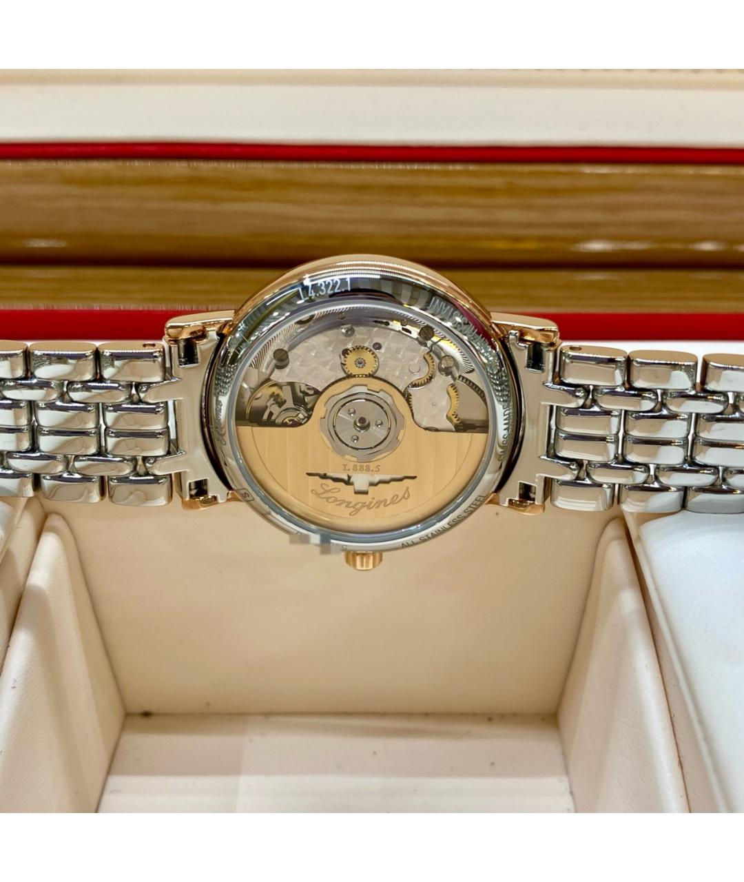 LONGINES Белые металлические часы, фото 5