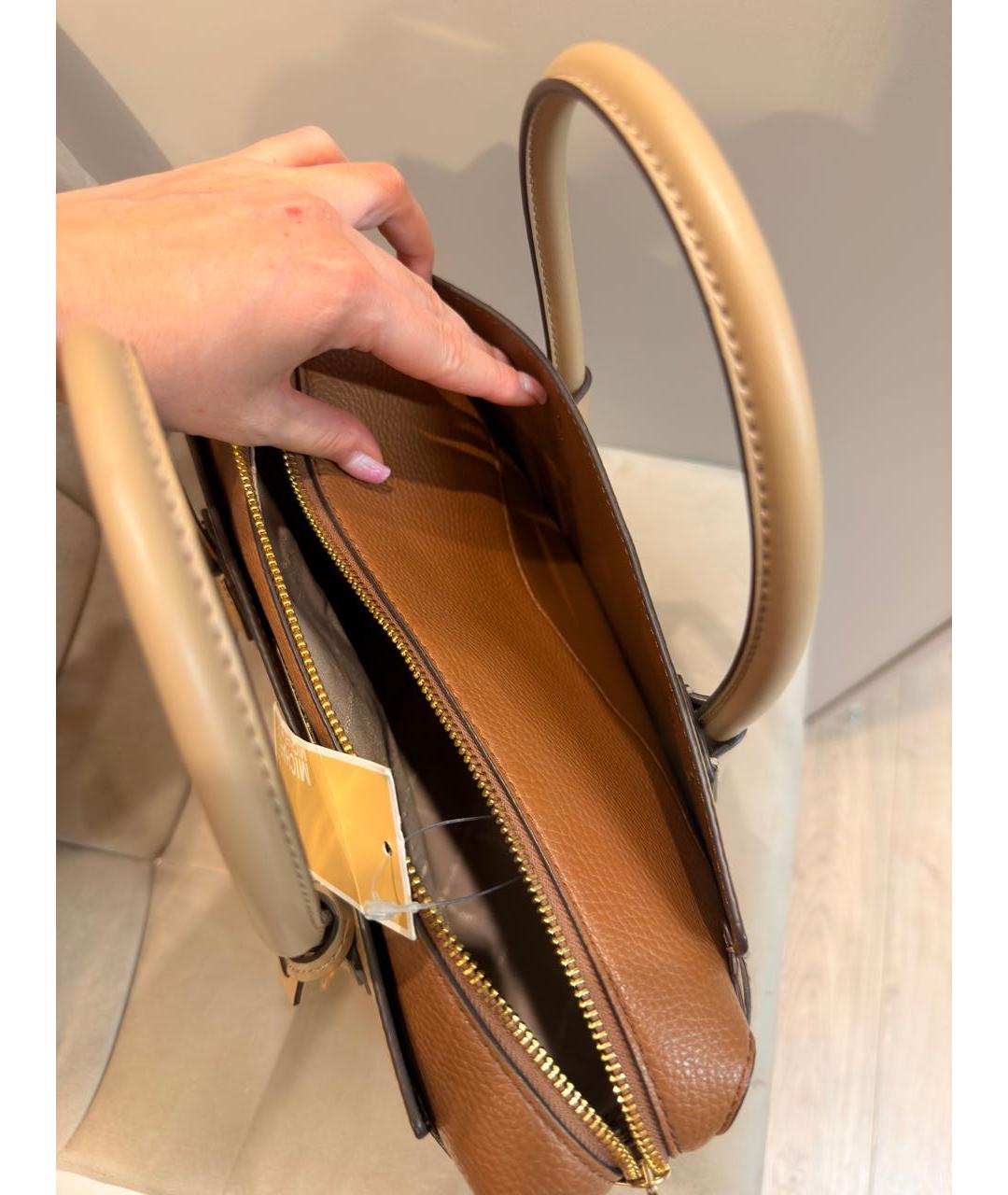 MICHAEL KORS Бежевая кожаная сумка тоут, фото 4