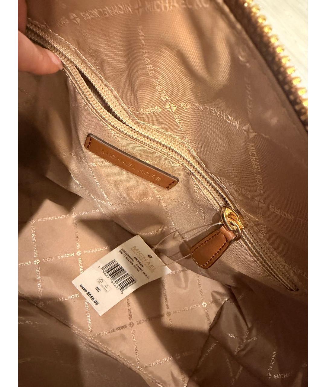 MICHAEL KORS Бежевая кожаная сумка тоут, фото 3