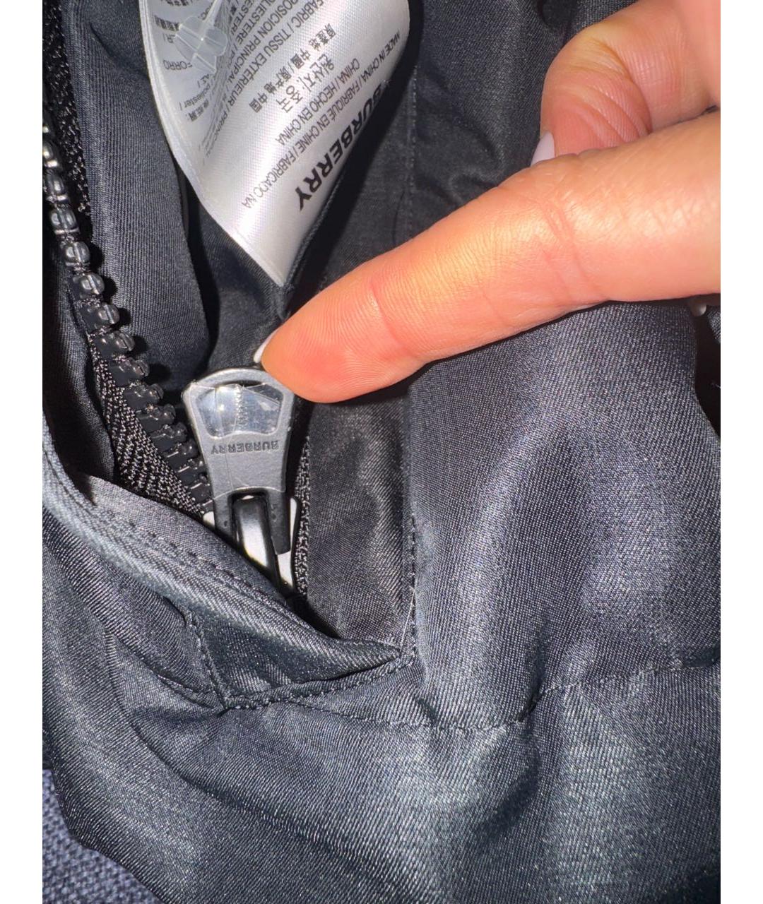 BURBERRY Черный полиэстеровый пуховик, фото 7