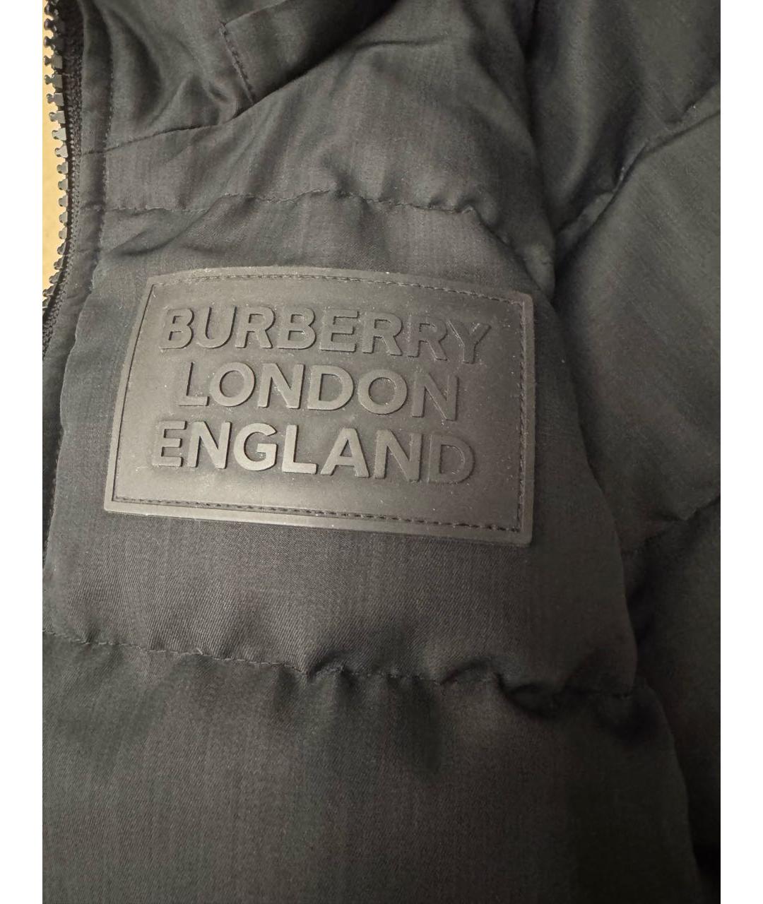 BURBERRY Черный полиэстеровый пуховик, фото 3