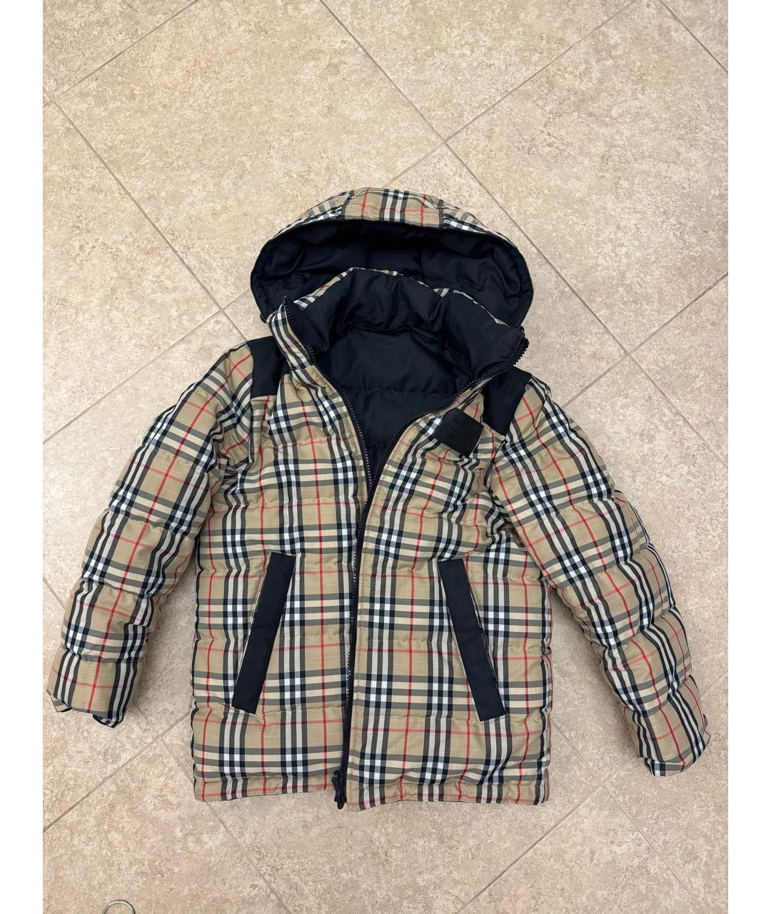 BURBERRY Черный полиэстеровый пуховик, фото 8