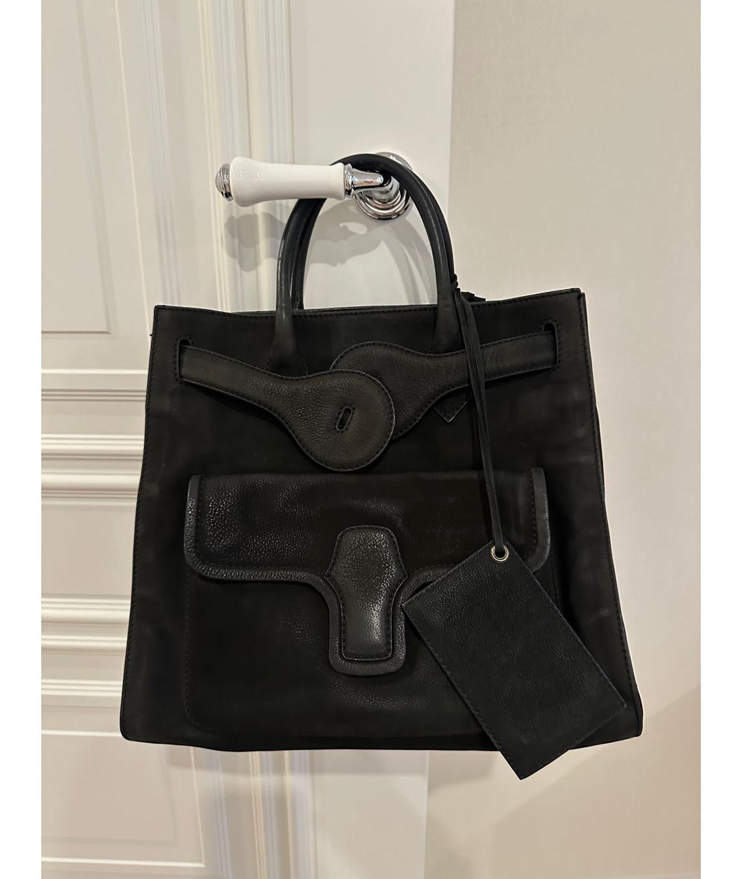 BALENCIAGA Черная замшевая сумка тоут, фото 9