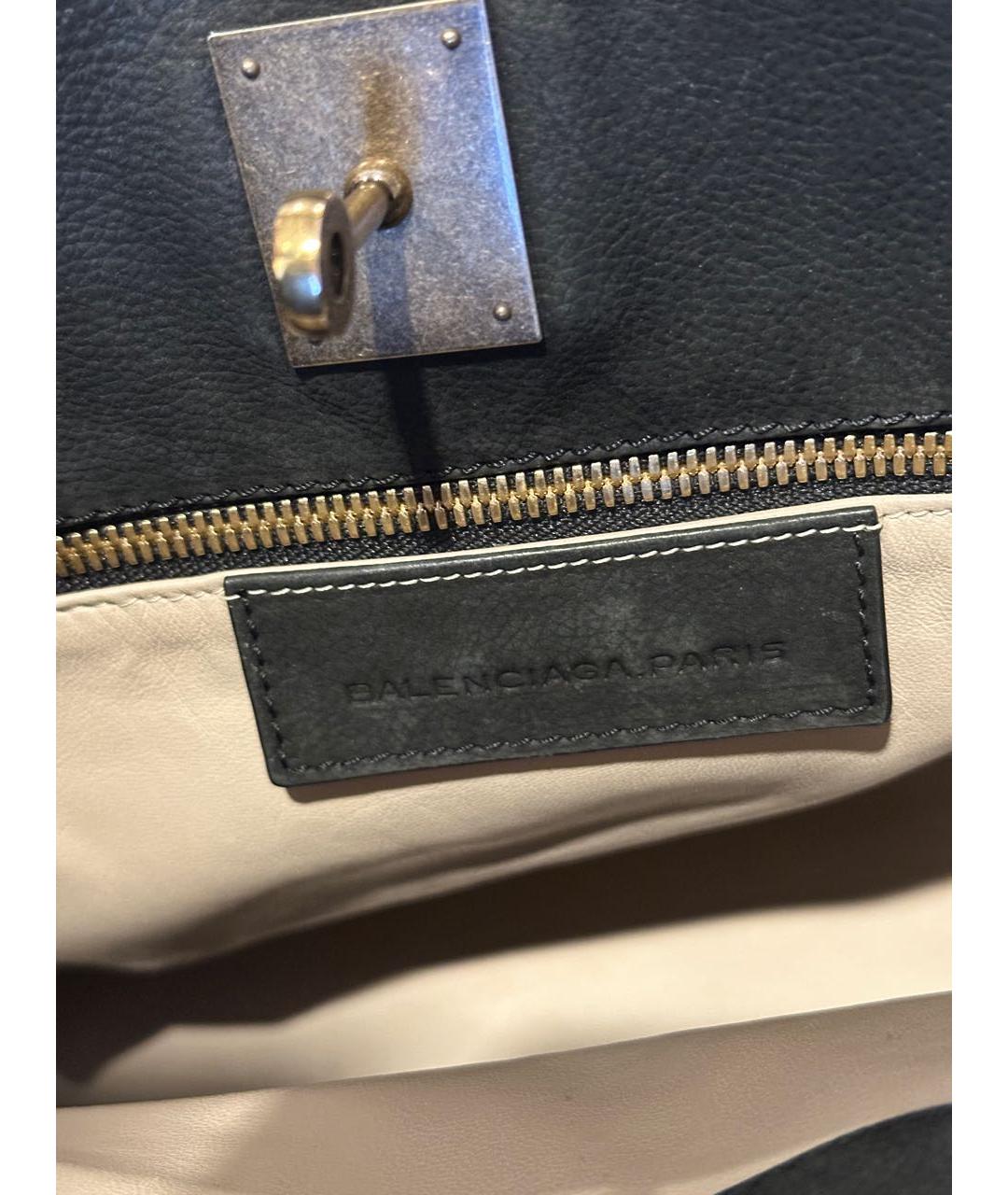 BALENCIAGA Черная замшевая сумка тоут, фото 7