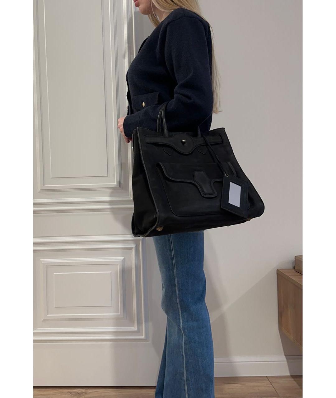 BALENCIAGA Черная замшевая сумка тоут, фото 8
