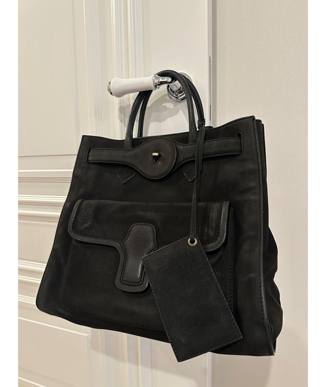 BALENCIAGA Черная замшевая сумка тоут, фото 2