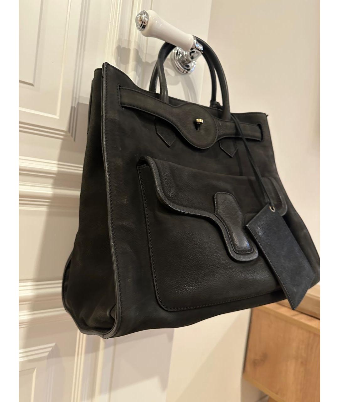 BALENCIAGA Черная замшевая сумка тоут, фото 3