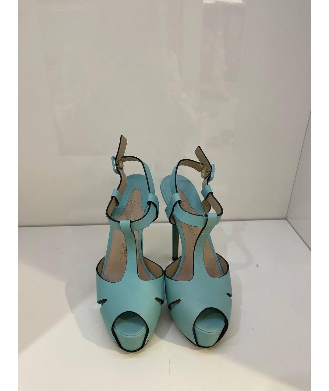 LE SILLA Бирюзовые кожаные босоножки, фото 2
