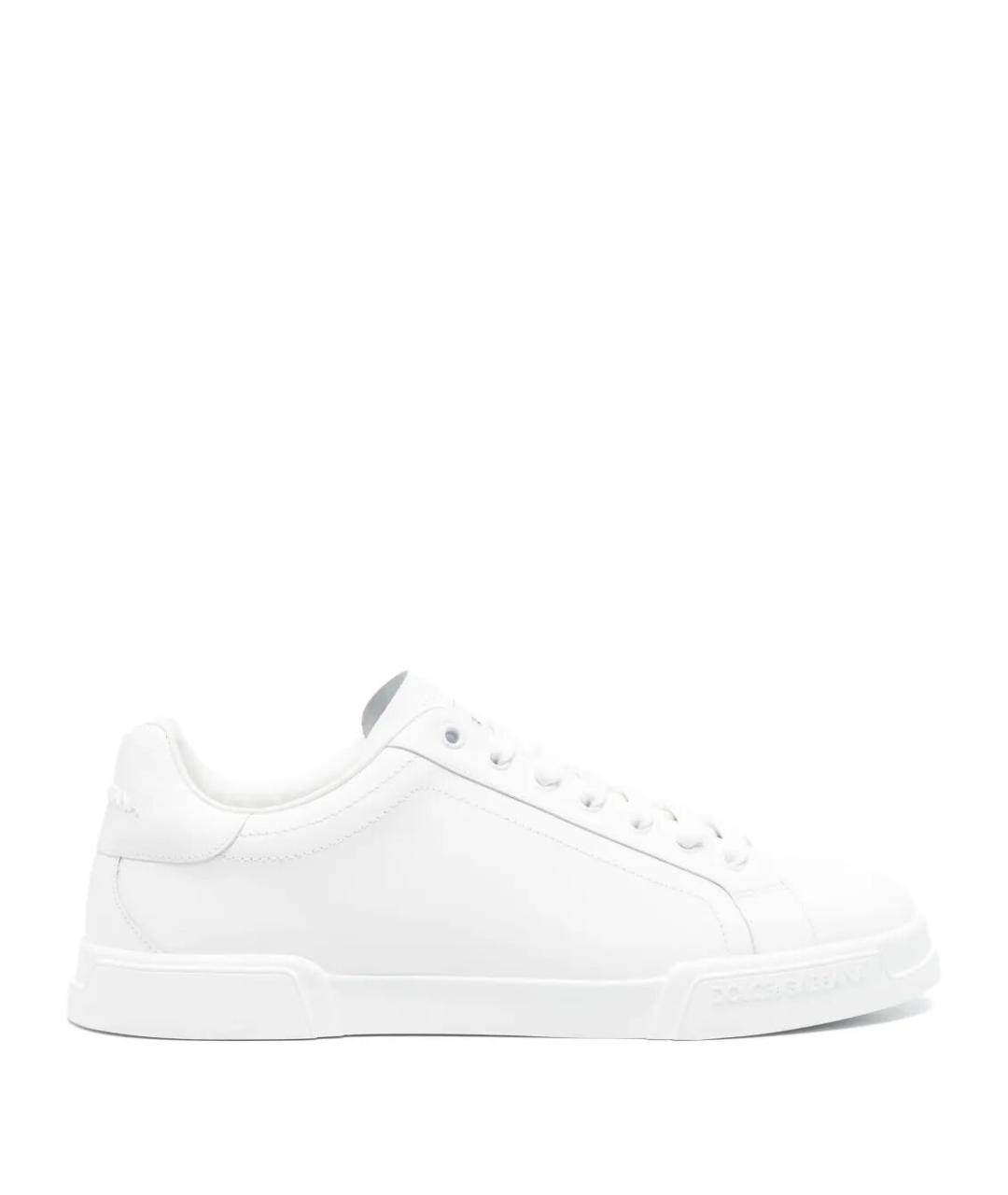 DOLCE&GABBANA Белые кожаные низкие кроссовки / кеды, фото 1