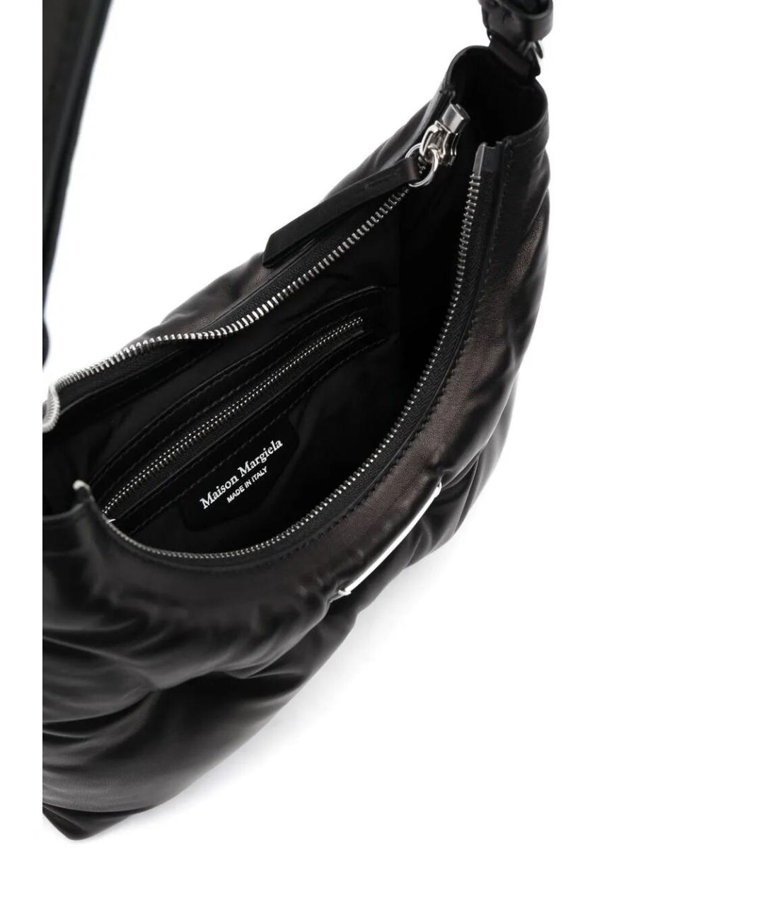MAISON MARGIELA Черная кожаная сумка через плечо, фото 3