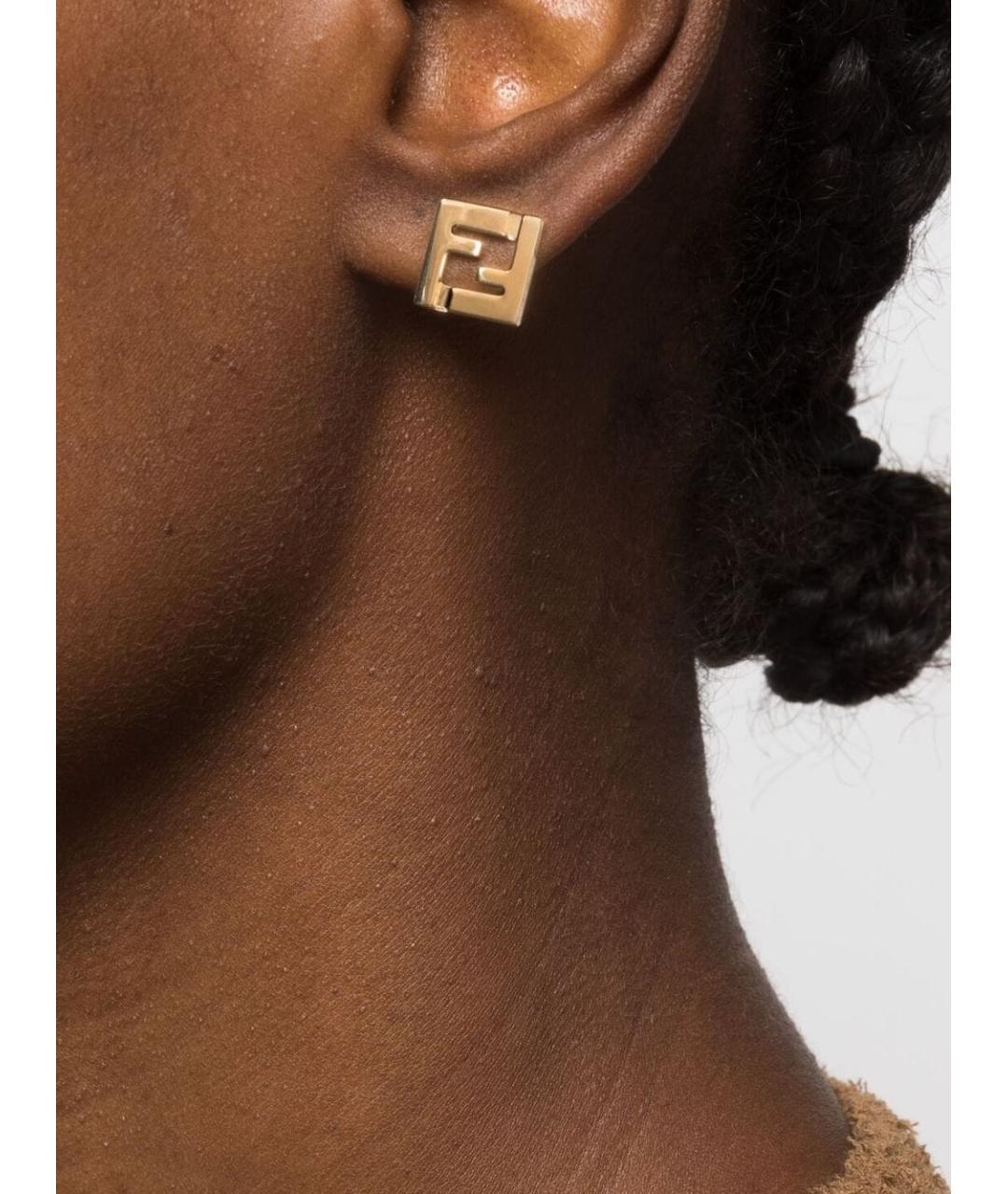 FENDI Золотые серьги, фото 2