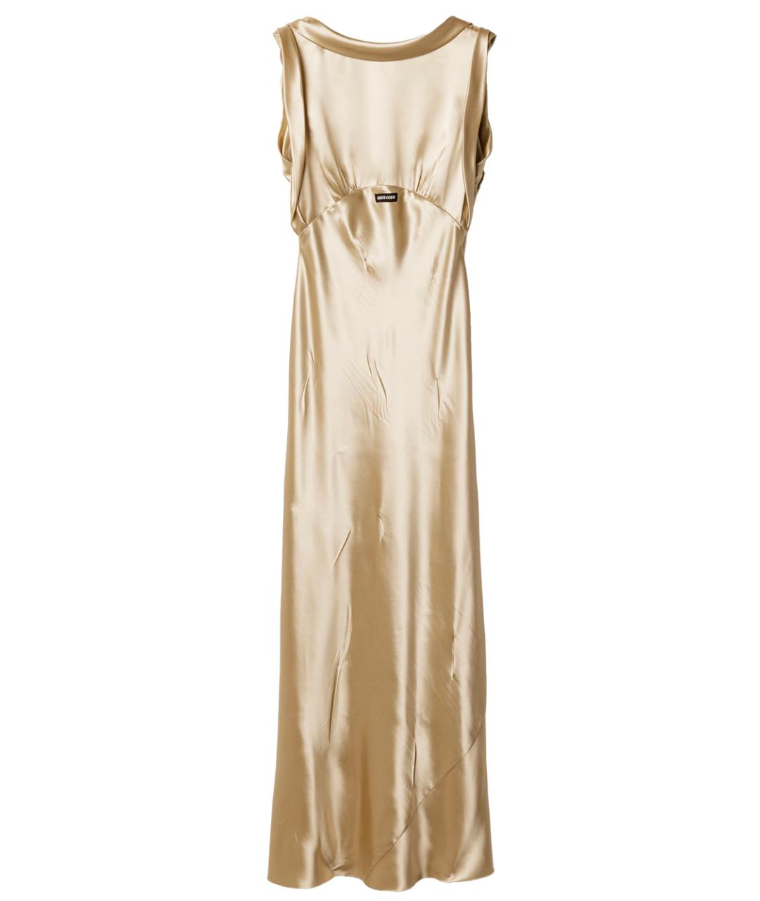 MIU MIU Бежевое ацетатное вечернее платье, фото 1