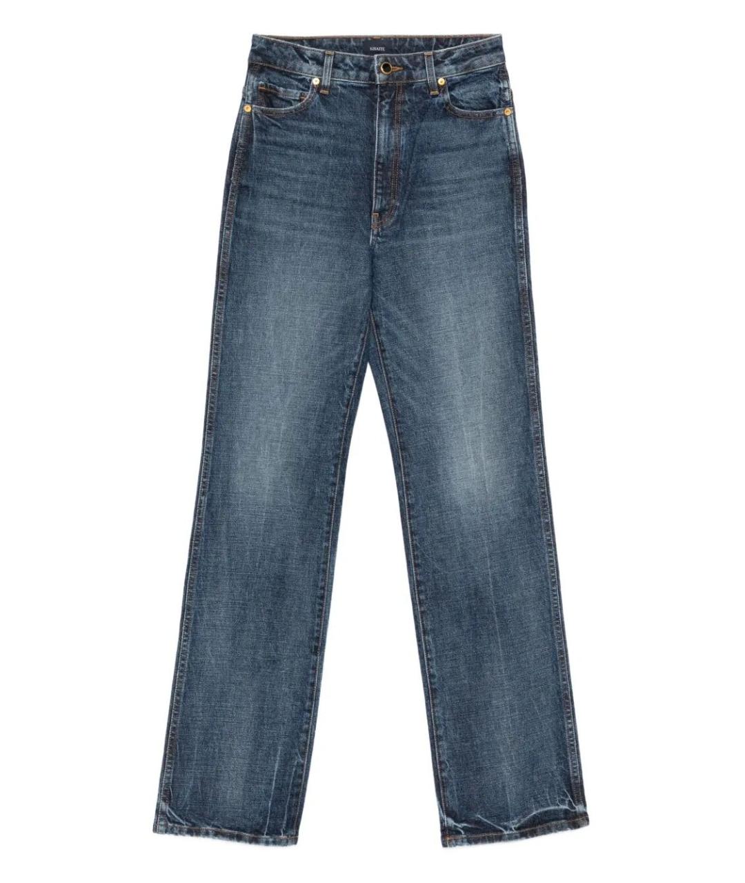 KHAITE Синие хлопковые прямые джинсы, фото 1
