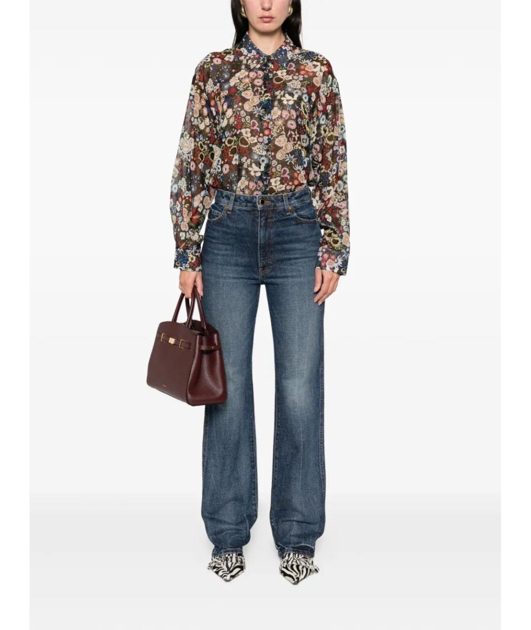 KHAITE Синие хлопковые прямые джинсы, фото 2