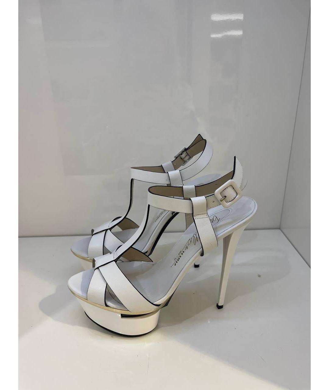 LE SILLA Белые кожаные босоножки, фото 4