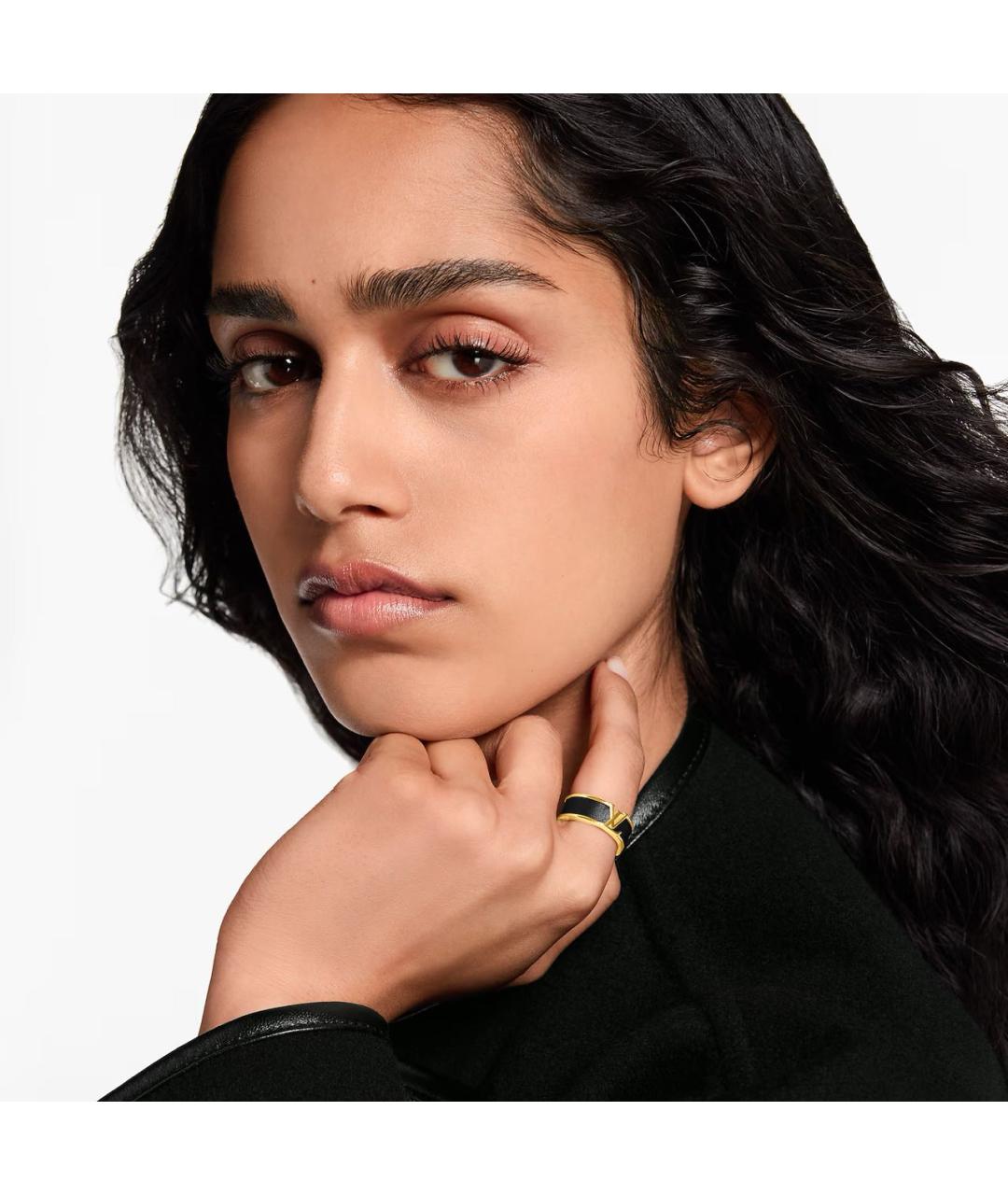 LOUIS VUITTON Черное металлическое кольцо, фото 4