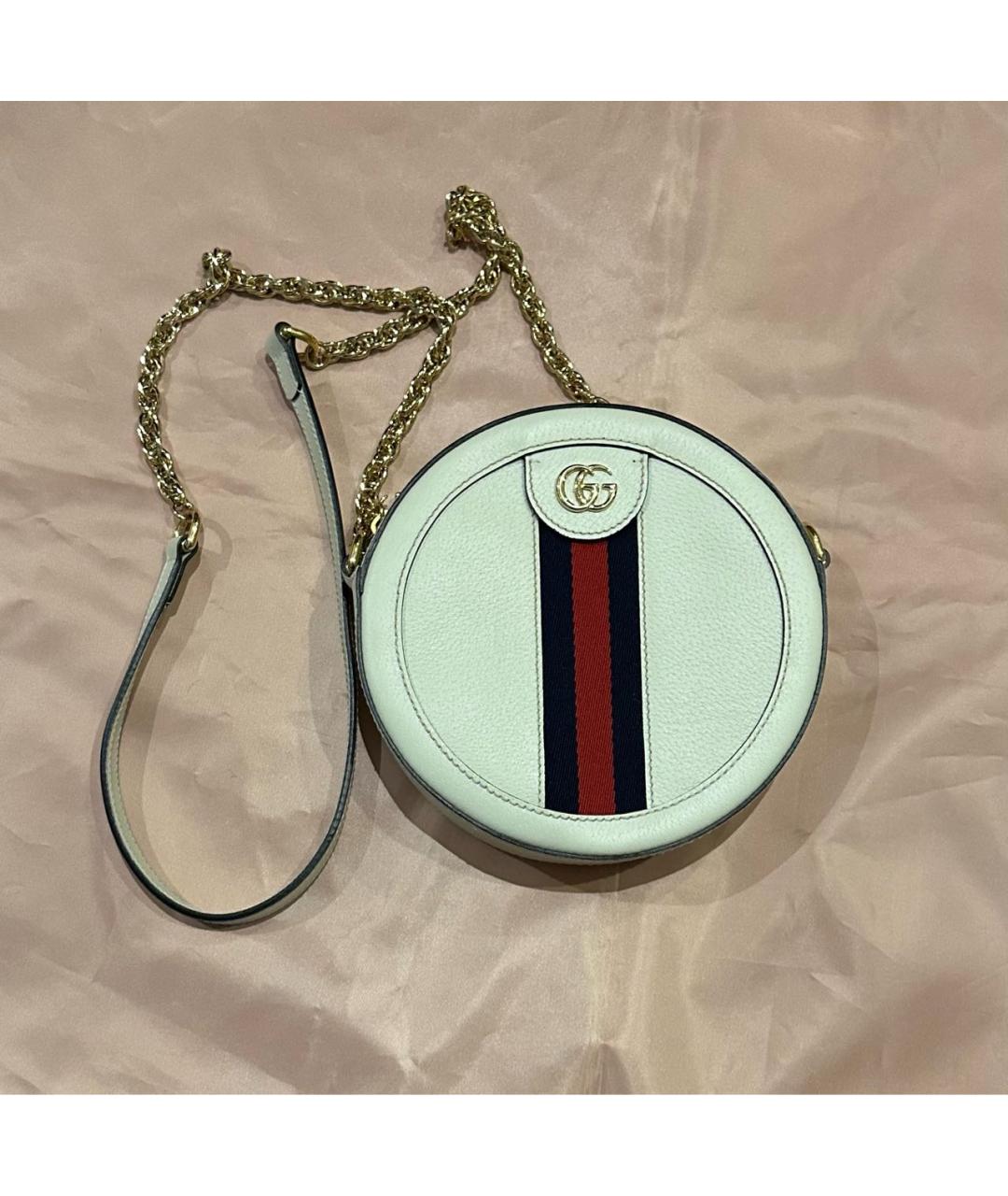 GUCCI Белая кожаная сумка через плечо, фото 4