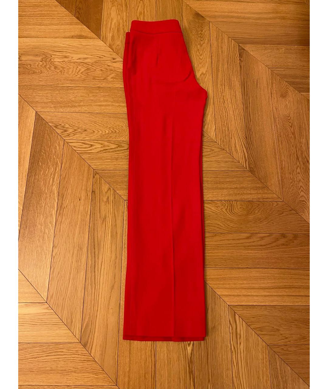 ESCADA Красные шерстяные прямые брюки, фото 2