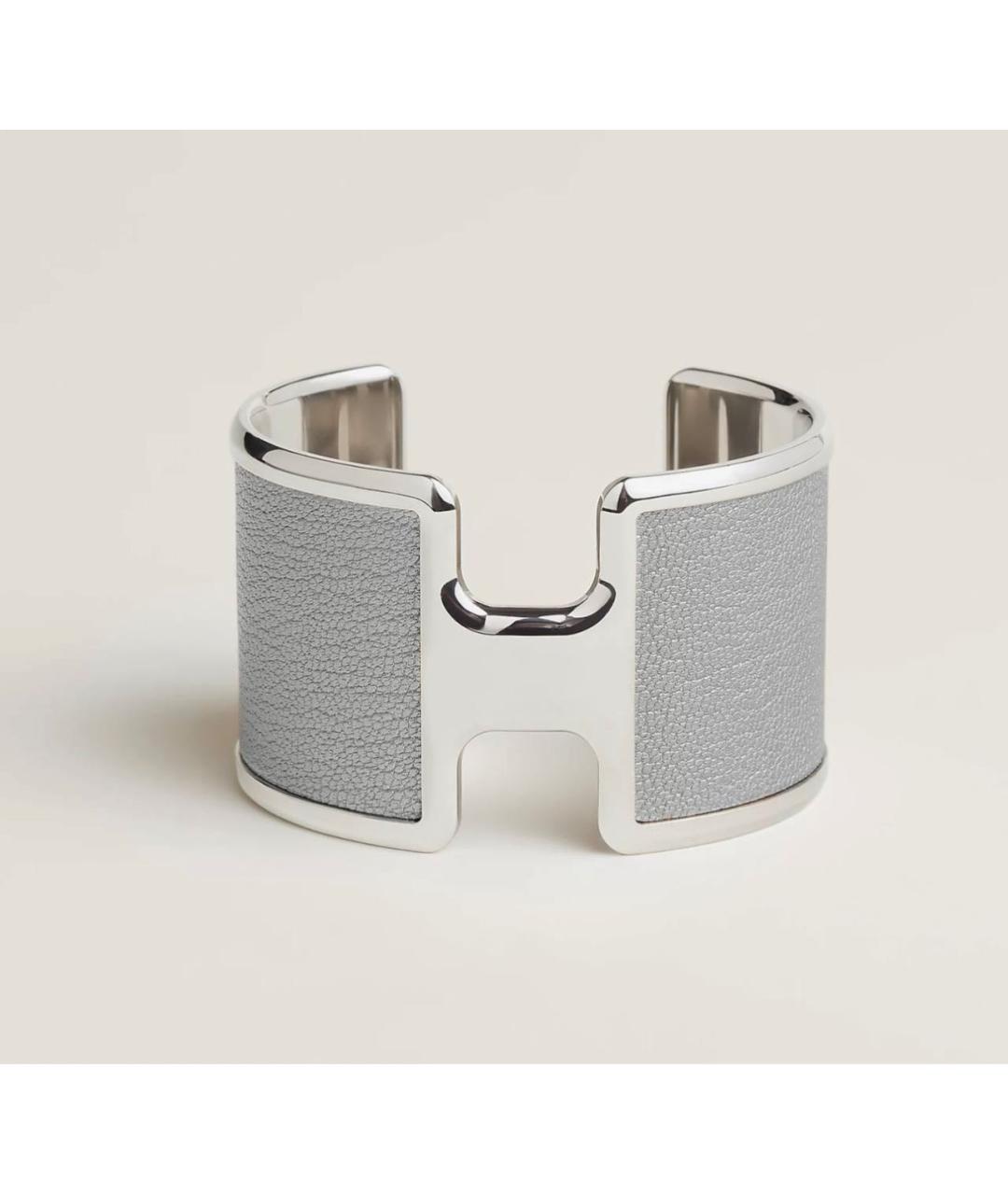 HERMES Серебрянный кожаный браслет, фото 4