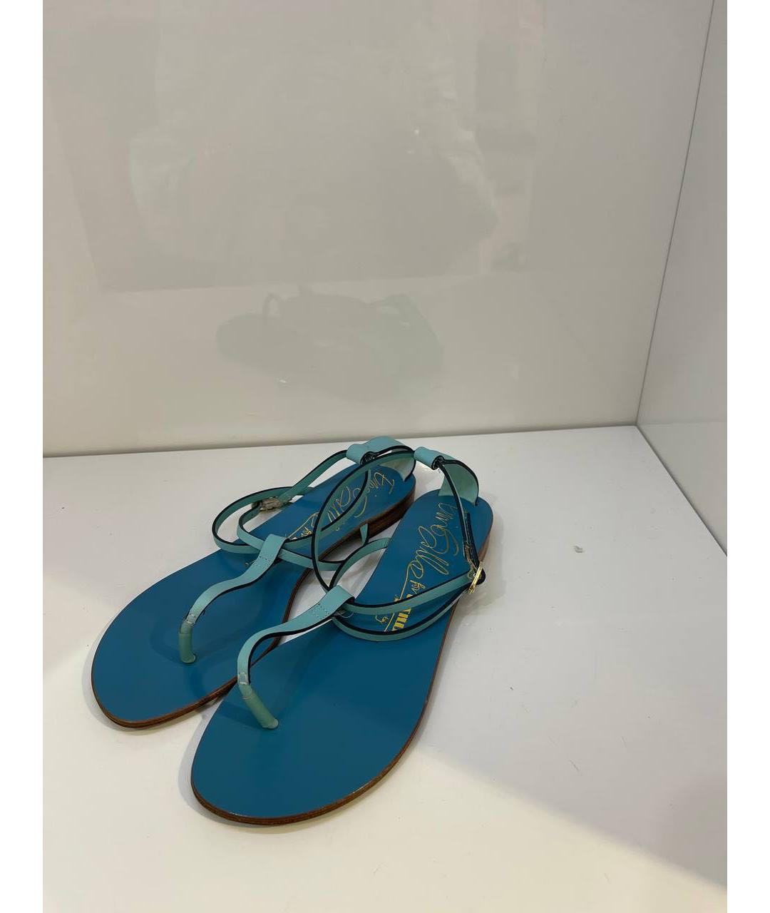LE SILLA Бирюзовые кожаные сандалии, фото 3