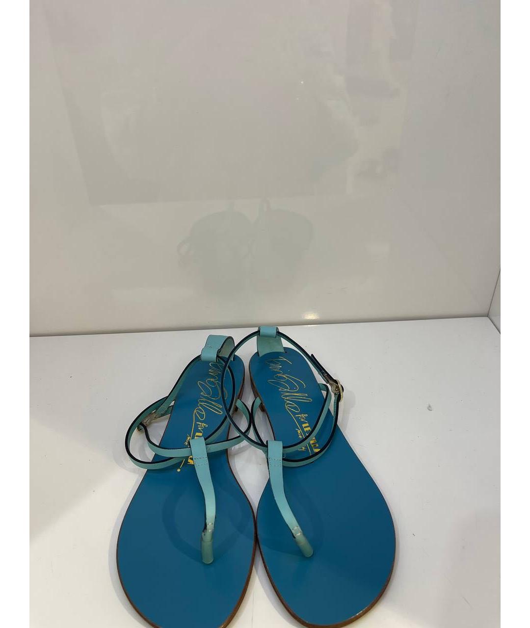 LE SILLA Бирюзовые кожаные сандалии, фото 2