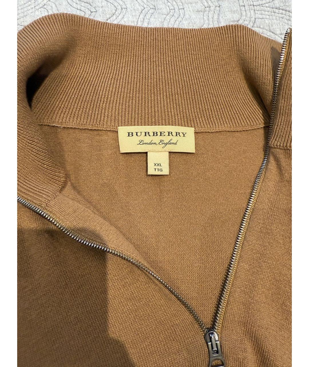 BURBERRY Коричневый шерстяной джемпер / свитер, фото 2