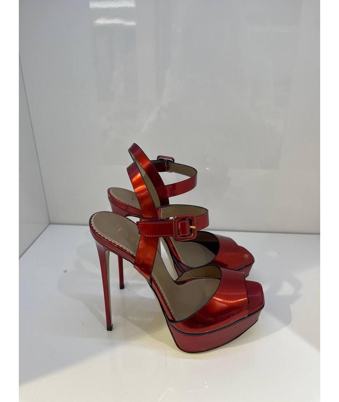 LE SILLA Красные кожаные босоножки, фото 5