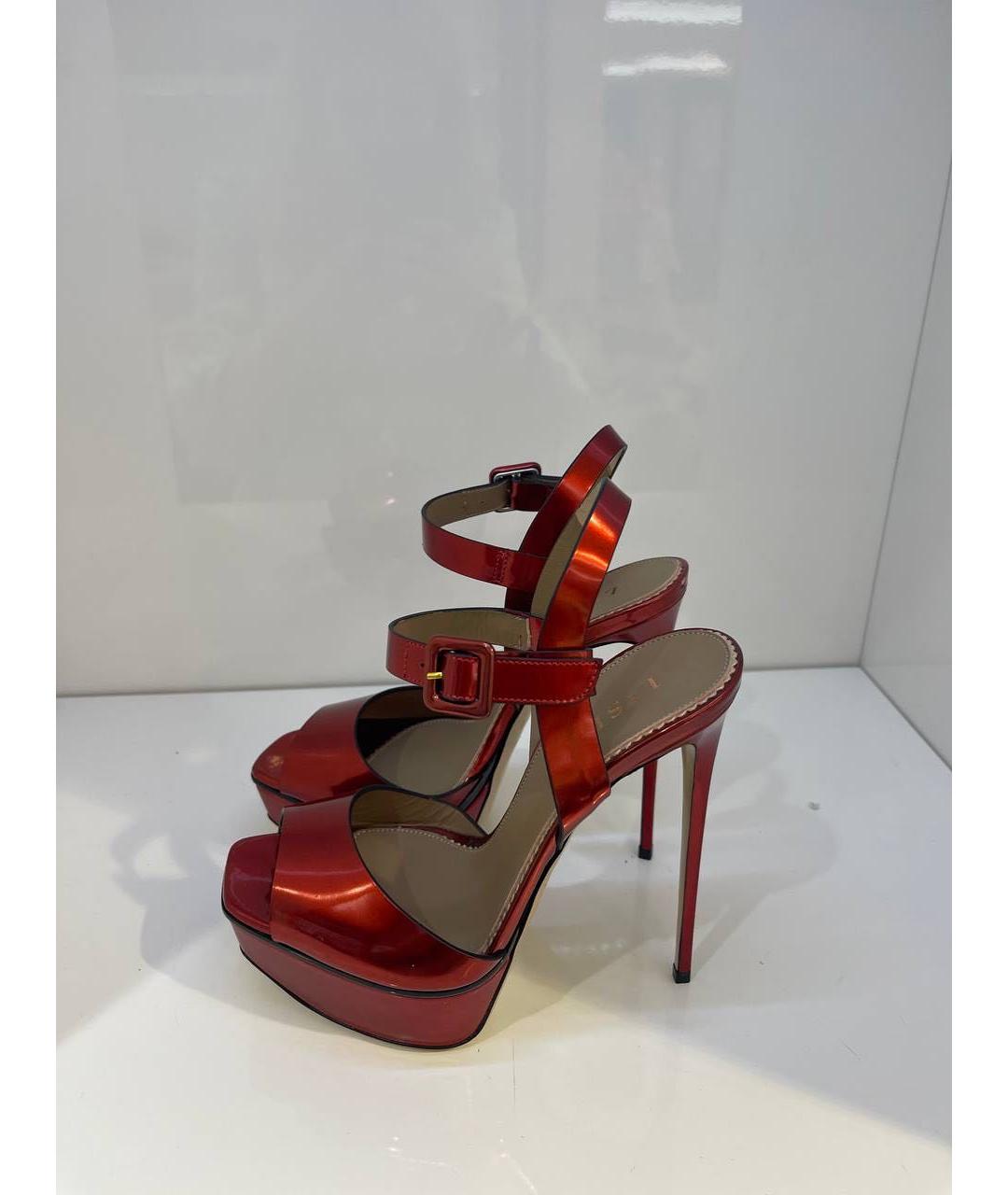 LE SILLA Красные кожаные босоножки, фото 4